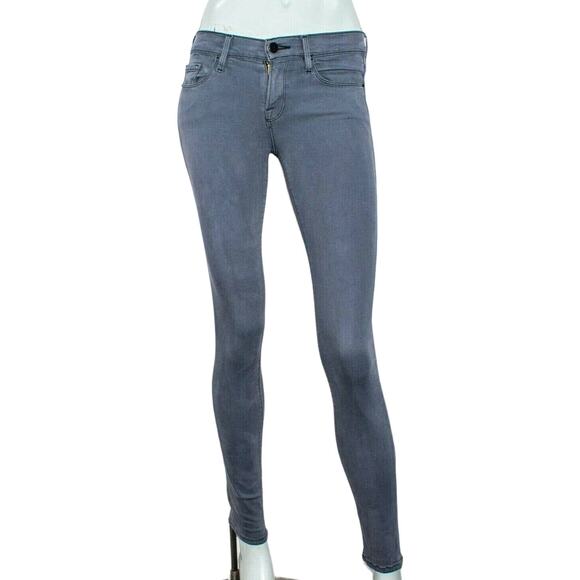 FRAME Denim Le Skinny de Jeanne Jeans in Gray Squid ink Women's size 24 - Picture 3 of 9